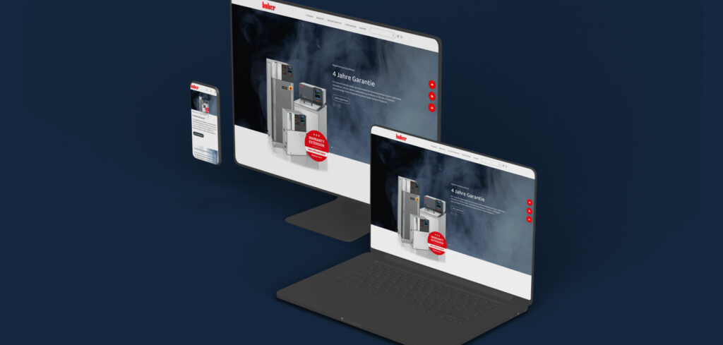 Huber Webseite Mockup auf Monitor, Laptop und Smartphone